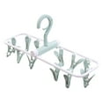 thumbnail image 1 of XMMSWDLA Clothes Drying Racks 2 Pack Small Folding Portable Underwear Hangers with Clips Socks 12 Clips 360° Rotatable Hook for Drying Towels Bras Baby Clothes Gloves Plast, 1 of 3