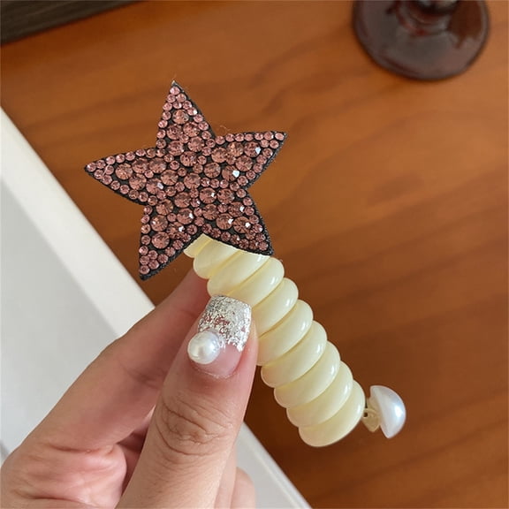 XMMSWDLA Colorful Telephone Wire Hair Bands,Bowknot Braided Telephone Wire Hair Bands,Telephone Wire Colorful Hair Clips Hair Accessory,Multicolor Ponytail Braids Fixed Spiral Hair Rope Accessory