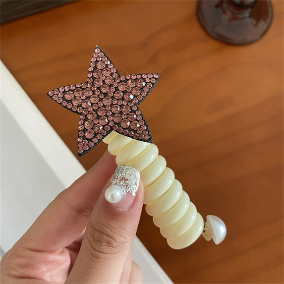 XMMSWDLA Colorful Telephone Wire Hair Bands,Bowknot Braided Telephone Wire Hair Bands,Telephone Wire Colorful Hair Clips Hair Accessory,Multicolor Ponytail Braids Fixed Spiral Hair Rope Accessory