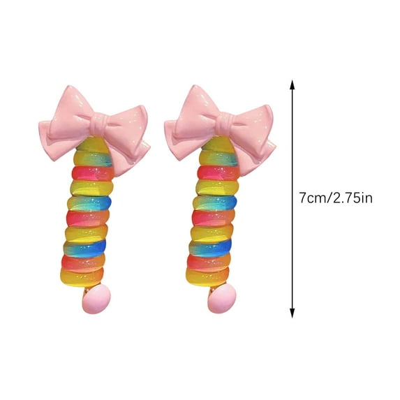 XMMSWDLA Colorful Telephone Wire Hair Bands For Kids, Spiral Hair Ties, 2023 New flower Braided Telephone Wire Hair Bands,2PC Headband Holder, Braid Accessories For Women Girls