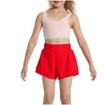 thumbnail image 1 of XMMSWDLA Comfy Shorts for Girls High Waisted Running Shorts for Girls for Sport Athletic Workout with Zipper Pocket Red High-Rise Shorts‌, 1 of 5