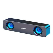 XMMSWDLA Computer Speakers for Desktop PC, HiFi Stereo Poratble Bluetooth Speaker, Computer Soundbar, 3.5mm Aux-in Computer Sound Bar with Deep Impactful Bass, Gaming Speakers for PC,Laptop,Tablet