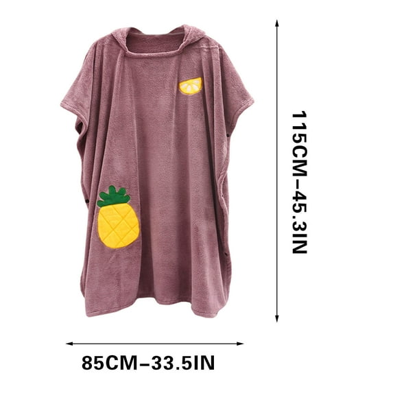 XMMSWDLA Coral Velvet Adult Wearable Bath Towel, Female Hooded Cloak, Bathrobe, Soft And Absorbent Household Bath Towel, Bath Towel purple