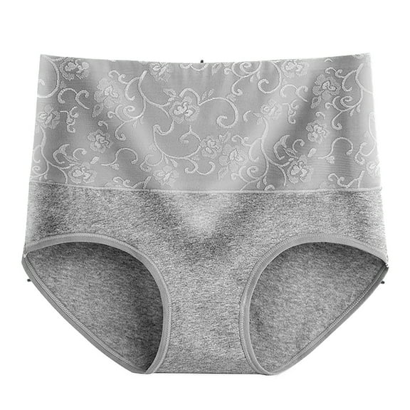 XMMSWDLA Cotton Women's Underwear Breathable Full Briefs Soft Panties Comfort Underpants Ladies Panties Gray 5XL Bikini Thongs