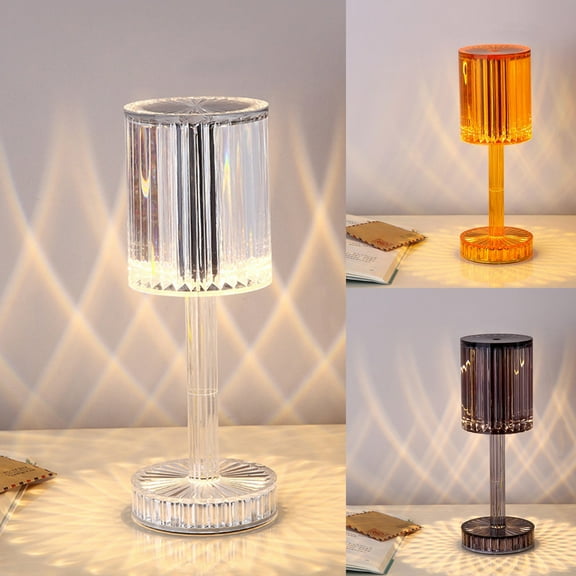 XMMSWDLA Crystal Touch Lamp with Touch Control, Table Lamp with USB Ports, 3 Way Dimmable Bedside Lamp Decorative Modern Nightstand Lamp, Bedroom Light for Living Room Side Table