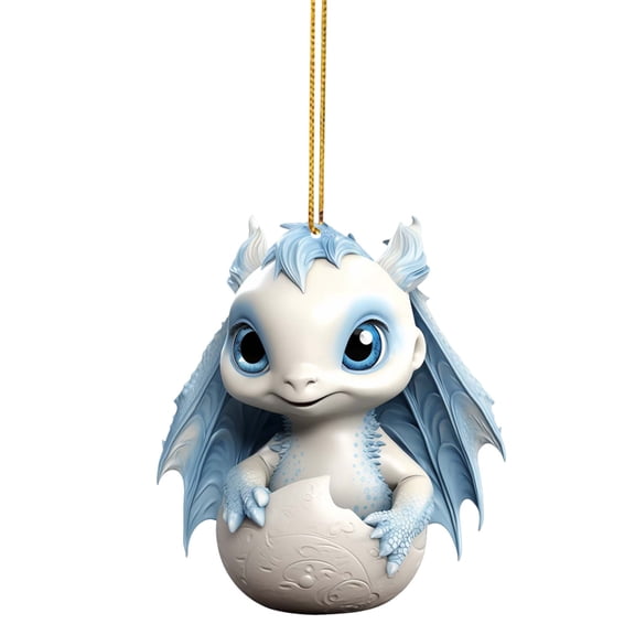 XMMSWDLA Cute Blue And White Dragon Acrylic Pendant Home Christmas Tree Holiday Decoration Pendant