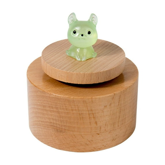 XMMSWDLA Cute Mini Music Box, Little Animals Wooden Mechanical Music Box, Best Gift for Boy Girl Friends Singing Music Gift Box