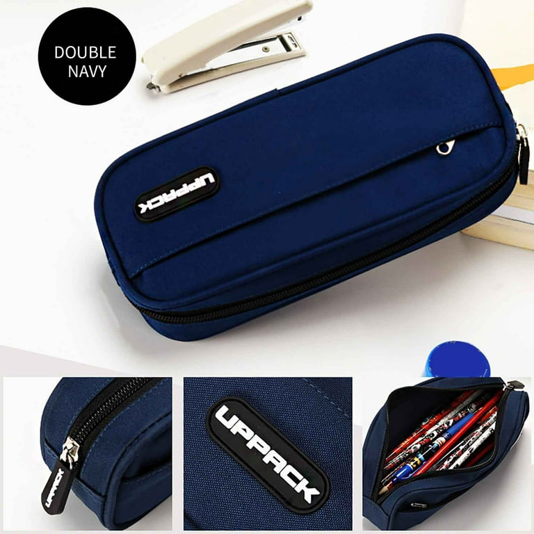 XMMSWDLA Pencil Case Pen Bag, Two Layers Big Capacity Pencil Pouch Pen  Organizer Durable Stationery Holder for Marker Organization School Supplies