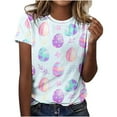 thumbnail image 1 of XMMSWDLA Cute Tops for Women 2024 Summer Cartoon Graphic Print Shirts for Teen Girls Tops Spring Blouses Casual Work Shirts for Women, 1 of 3