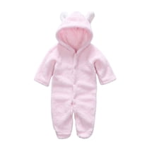 TIHLMK Baby Outerwear Newborn Baby Boy Girl Outfits Bunting Onesie Cartoon Warm Hooded Clothes Warm Fleece Footie Snowsuit Winter