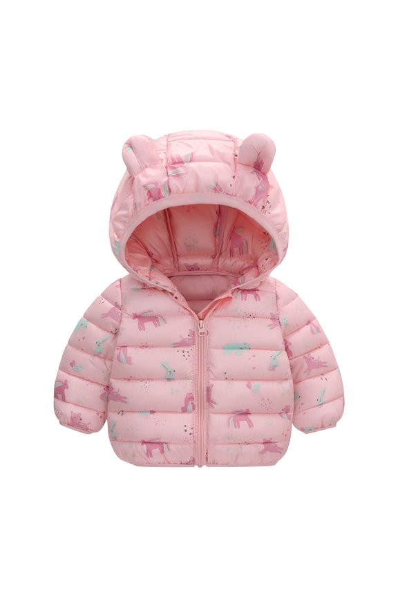 Baby Outerwear Newborn Infant Baby Boys Girls Solid Color Plush Cute t Winter Hoodie Coat Jacket Outfit Dinosaur Pattern