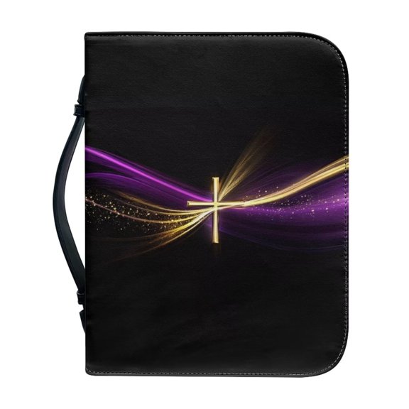 Personalized Pattern Zipper PU Leather Book Cover Bible Bag
