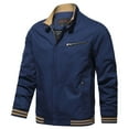 thumbnail image 1 of XMMSWDLA Mens Plus Top Autumn And Winter Casual Solid Color Tooling Wind Jacket Zipper Coat, 1 of 7