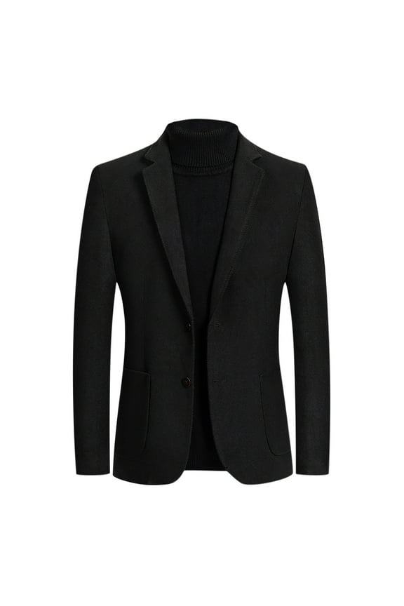 Mens Plus Top Casual Single-breasted Suit Business Casual Suit Wool Coat