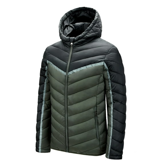 XMMSWDLA Deals Clearance Mens Plus Top Cotton Padded Winter Cotton Padded Jacket Hooded Cotton Padded Wear