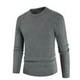 thumbnail image 1 of XMMSWDLA Mens Plus Top Fall Winter Sweater Loose Large Size Solid Color Sweater Pullover, 1 of 3