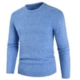 thumbnail image 1 of XMMSWDLA Mens Plus Top Fall Winter Sweater Loose Large Size Solid Color Sweater Pullover, 1 of 1