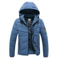 thumbnail image 1 of XMMSWDLA Mens Plus Top Hooded Collar Winter Casual Padded Cotton Jacket, 1 of 4