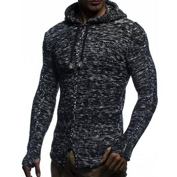 XMMSWDLA Deals Clearance Mens Plus Top Hooded Sweater Printed Casual Pullover Hooded Sweater Long Sleeve Sweater
