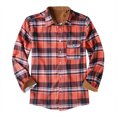 thumbnail image 1 of XMMSWDLA Deals Clearance Mens Plus Top Plaid Padded Shirts Casual Long Sleeve Button Down Lapel Jackets Slim Fit Winter Warm Tops Blouse, 1 of 4