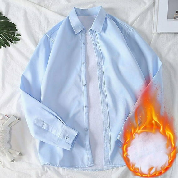 XMMSWDLA Mens Plus Top Plush Thick Warm Plaid Shirt Autumn And Winter Jacket