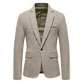 thumbnail image 1 of XMMSWDLA Mens Plus Top Single Button Casual Business Solid Color Herringbone Suit Jacket, 1 of 8