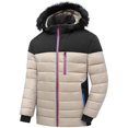 thumbnail image 1 of XMMSWDLA Deals Clearance Mens Plus Top Winter Stitching Casual Thick Fit Side Seam Pockets Warm Zipper Cotton Jacket, 1 of 1