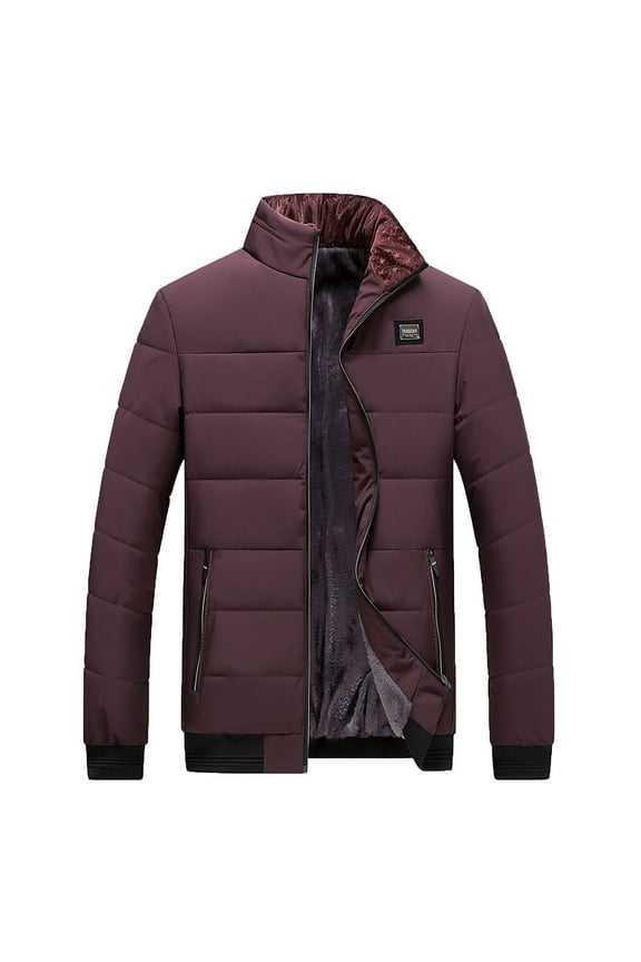 Mens Plus Top Winter Zipper Cotton Keep Warm Pockets Jacket Top Outwear Coat