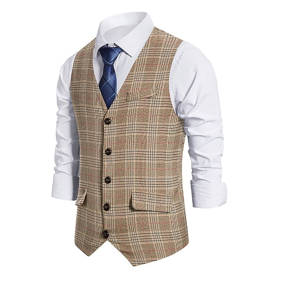 XMMSWDLA Tops for Men Four Seasons Casual Suit Vest