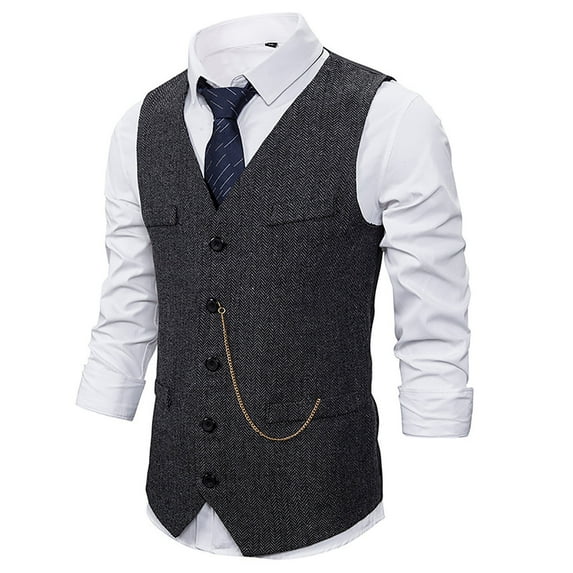 XMMSWDLA Deals Clearance Tops for Men Four Seasons Casual Suit Vest