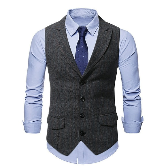 XMMSWDLA Tops for Men Single-breasted Vest Gilet Fit Breathable Business Casual Streetwear Jacket