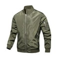 thumbnail image 1 of XMMSWDLA Tops for Men Zipper Casual Baseball Clothing Jacket Coat Loose Outwear Overcoat, 1 of 3