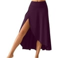 thumbnail image 1 of Yucgh Women's Solid Color High Waist Slit Midi Skirt, Elegant Bodycon Maxi Skirt, Slim Fit Casual Skirt with Side Split,Dark Purple,L, 1 of 5