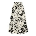 thumbnail image 1 of Yucgh Women's Floral Print Midi Skirt with Drawstring Elastic Waist, Casual Bohemian Skirt, A-line Summer Skirt with Pockets,Beige,M, 1 of 7