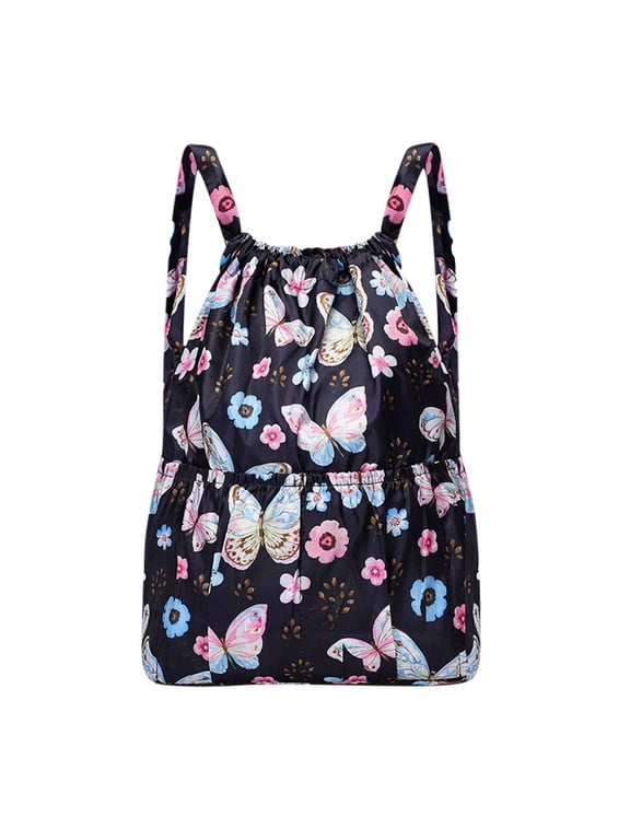 Drawstring Backpack Water Resistant String Bag Gym Sports with Shoe Compartment Side Mesh Pockets for Women Mengym Bag Women