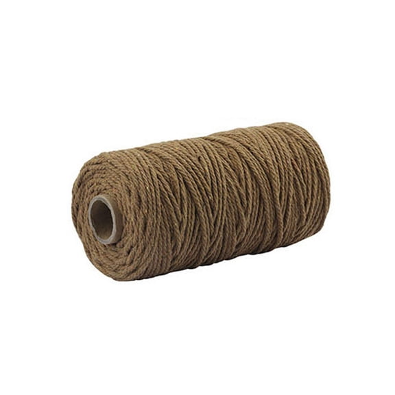 XMMSWDLA Dyi Macrame Yarn 3 Mm X 100 M Decorative Warp Cotton for Knitting Crafts Diy Hand-Woven 3 Mm Thick Cotton Rope (100 Meters) Brown Soil