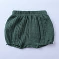 thumbnail image 1 of XMMSWDLA Elastic Waist Shorts Girls Baby Bloomers for Toddler Girl Boy Ruffle Newborn Infant Cotton Linen Cute Loose Harem Shorts Underwear Green Retro Running Shorts, 1 of 9