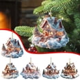 thumbnail image 1 of XMMSWDLA Exquisite Acrylic Christmas Tree Ornaments - Christmas Tree Hanging Decor with Rustic Snow Village Scene, Mini Funny Landscape Pendants for Xmas Holiday, 1 of 8