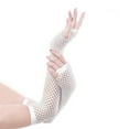 thumbnail image 1 of XMMSWDLA Fingerless Fishnet Gloves Fishing Net Stretch Long Gloves Triangle Net Fingerless Gloves Women'S Fingerless Mesh Gloves Fancy Dress Party Costume Accessories Supplies Mesh Gloves White, 1 of 3