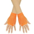 thumbnail image 1 of XMMSWDLA Fishnet Fingerless Gloves For Women Girls Halloween Mesh Gloves Orange, 1 of 3