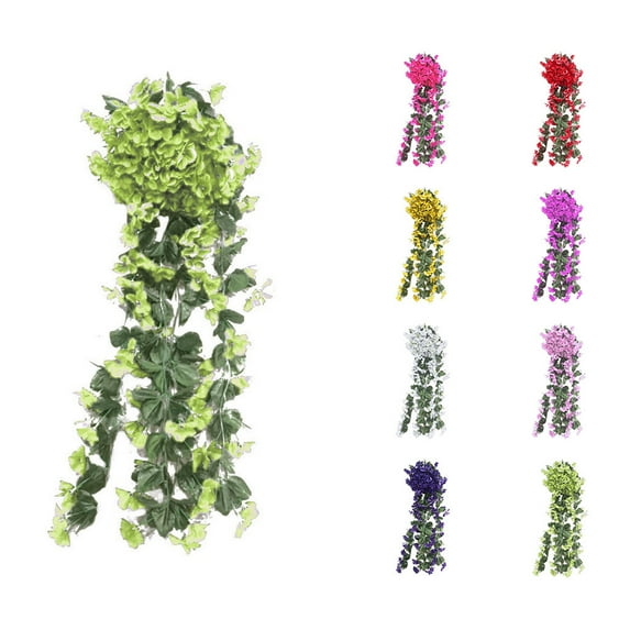 Flower Girl Gift Hanging Flowers Artificial Violet Flower Wall Wisteria Basket Hanging Garland Flowers Fake Silk Orchid Birthday Decorations for Women
