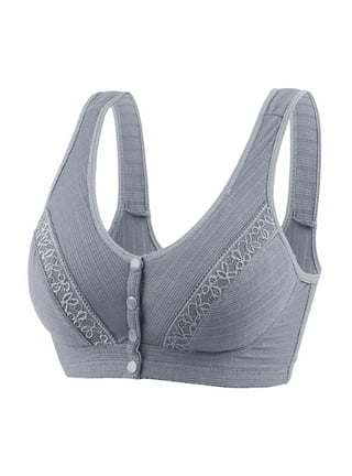 Front Closure Bras for Women,Daisy Bras for Older Women,Comfortable  Convenient Front Button Bra Wireless Unlined Full Coverage Everyday Sleep  Bras Elderly Old Women Fitness Bras Beige at  Women's Clothing store