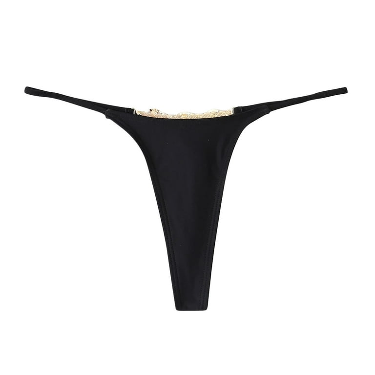 XMMSWDLA G String, Low Rise Lace Women's Exotic Underwear T Back Micro  Thongs Panty Women's Thong String Breakaway Adjustable Black S Bikini  Underwear
