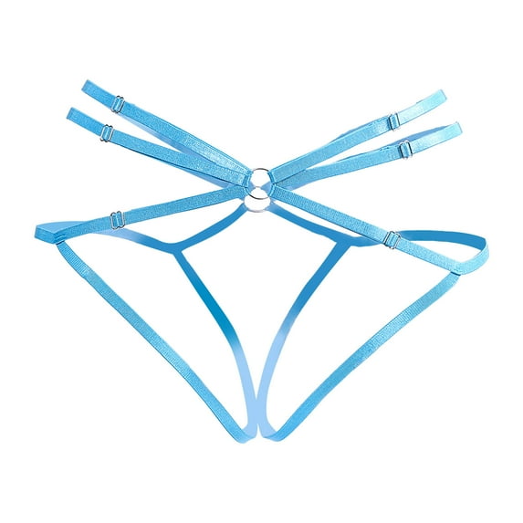 XMMSWDLA G-String Thongs for Women Panties No Show Thong Seamless Underwear Low Rise Comfortable Microfiber Workout Blue 2XL Women's Underpants