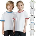 thumbnail image 1 of XMMSWDLA Girl’S Casual Cotton Top‌ Girls Short Sleeve T Shirts Kids Summer Tops Casual Crewneck Basic Tees Green Round Neck Top‌, 1 of 10
