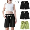 thumbnail image 1 of XMMSWDLA Girls Biker Shorts Girls Drawstring Shorts Summer Elastic Waist Casual Lightweight Green Girls' Shorts, 1 of 9