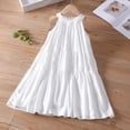 thumbnail image 1 of XMMSWDLA Girls Clothes 2025 New Summer 2-14Yrs Baby Girl Birthday Wedding Party Dress Sleeveless Cotton Solid Color Dress Kids Princess Dresses White Girls Spring Dress, 1 of 7