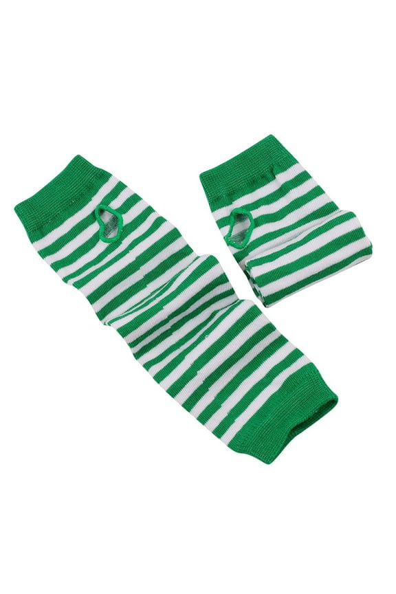 Gloves Fingerless Long Arm Warmer Knit Thumbhole Stretchy Gloves Waterproof Gloves Women Green