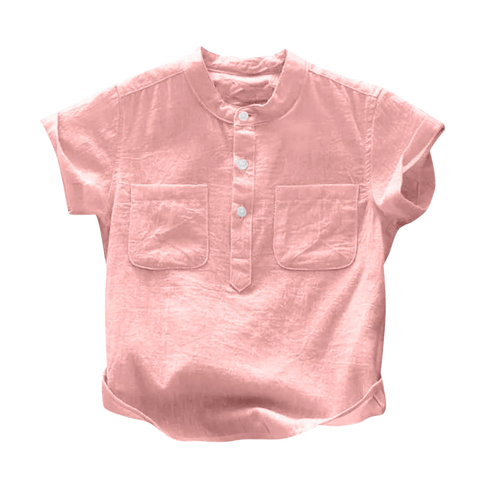 XMMSWDLA Graphic Print T-Shirt‌ Boys Linen Button Down Shirt Short