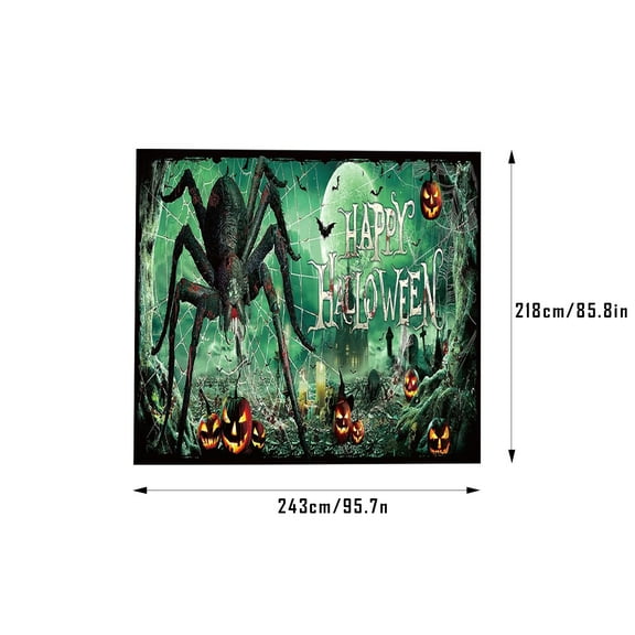 XMMSWDLA Halloween Garage Door Banner 7 x 14.6ft Happy Halloween Garage Door Decorations Scary Garage Door Cover Horror Garage Hanging Backdrop for Halloween Party Background Supplies